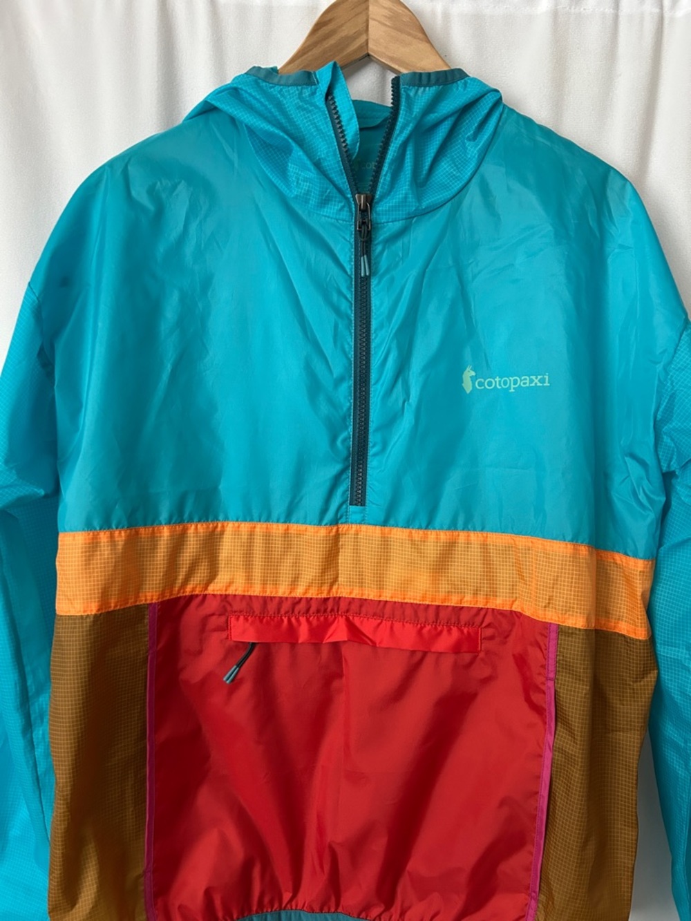 cotopaxi Teal Blue Lightweight Hooded Half-Zip Windbreaker Jacket Coat *Size L* - Picture 3 of 7